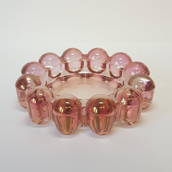Set of 4 Vintage Boopie Glass Nova Candlewick Bubble Glass Ashtray Candle Holder - Picture 8 of 16